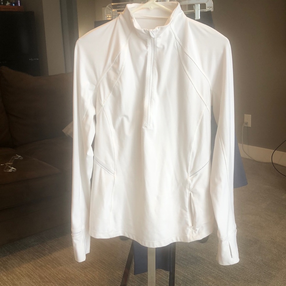 Lululemon white size 8  1/4 zip training jacket
